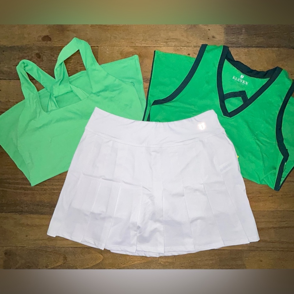 EleVen by Venus Williams Set of 2 Green sport tanks and and White tennis skort S - Picture 3 of 16